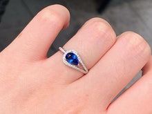 Load image into Gallery viewer, LUOWEND 18K White Gold Natural Sapphire Ring for Women

