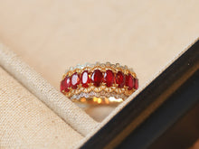 Load image into Gallery viewer, LUOWEND 18K White+Yellow Gold Natural Ruby Ring for Women
