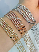 Load image into Gallery viewer, LUOWEND 18K White/Yellow/Rose Gold Fine Jewelry Real Natural Diamond Bracelet for Women
