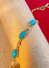 Load image into Gallery viewer, LUOWEND 18K Yellow Gold Natural Gemstone Bracelet for Women
