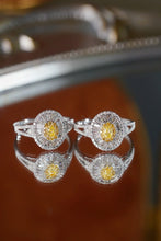 Load image into Gallery viewer, LUOWEND 18K White Gold Natural Yellow Diamond Ring for Women
