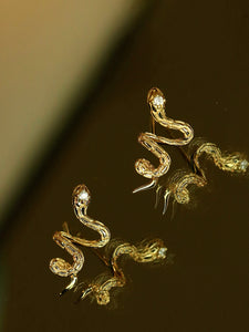 LUOWEND 18K White or Yellow Gold Natural Diamond Earrings for Women