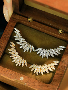 LUOWEND 18K White or Yellow Gold Natural Diamond Earrings for Women