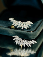 Load image into Gallery viewer, LUOWEND 18K White or Yellow Gold Natural Diamond Earrings for Women
