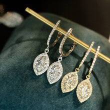 Load image into Gallery viewer, LUOWEND 18K White or Yellow Gold Natural Diamond Earrings for Women
