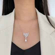 Load image into Gallery viewer, LUOWEND 18K White Gold Natural Diamond Necklace for Women

