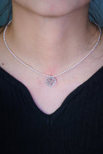 Load image into Gallery viewer, LUOWEND 18K White Gold Real Natural Diamond Pendant Necklace for Women
