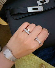 Load image into Gallery viewer, LUOWEND 18K White/Yellow Gold Fine Jewelry Real Natural Diamond Ring for Women
