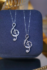 LUOWEND 18K White Gold Real Natural Diamond Pendant Necklace for Women