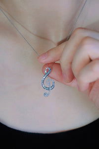 LUOWEND 18K White Gold Real Natural Diamond Pendant Necklace for Women