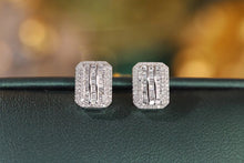 Load image into Gallery viewer, LUOWEND 18K White Gold Natural Diamond Earrings for Women
