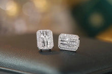Load image into Gallery viewer, LUOWEND 18K White Gold Natural Diamond Earrings for Women
