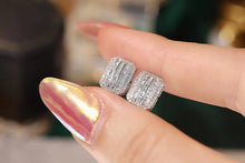 Load image into Gallery viewer, LUOWEND 18K White Gold Natural Diamond Earrings for Women
