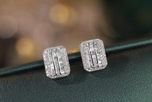 Load image into Gallery viewer, LUOWEND 18K White Gold Natural Diamond Earrings for Women
