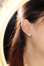 Load image into Gallery viewer, LUOWEND 18K White Gold Natural Diamond Earrings for Women
