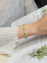 Load image into Gallery viewer, LUOWEND 18K White Gold Natural Emerald Bracelet for Women
