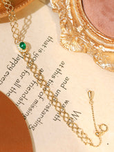 Load image into Gallery viewer, LUOWEND 18K Yellow Gold Natural Emerald Bracelet for Women
