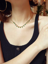 Load image into Gallery viewer, LUOWEND 18K Rose Gold Real Natural Gemstone Necklace for Women
