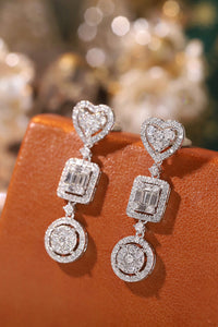 LUOWEND 18K White Gold Natural Diamond Drop Earrings for Women