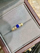 Load image into Gallery viewer, LUOWEND 18K Yellow Gold Natural Sapphire Ring for Women
