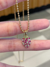Load image into Gallery viewer, LUOWEND 18K Yellow Gold Natural Ruby Pendant for Women
