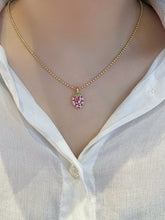 Load image into Gallery viewer, LUOWEND 18K Yellow Gold Natural Ruby Pendant for Women
