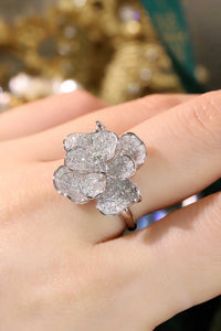 LUOWEND 18K White Gold Natural Diamond Ring for Women