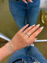 Load image into Gallery viewer, LUOWEND 18K White/Yellow/Rose Gold Real Natural Diamond Bracelet for Women
