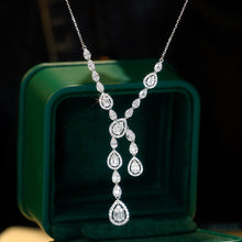 Load image into Gallery viewer, LUOWEND 18K White Gold Real Natural Diamond Necklace for Women
