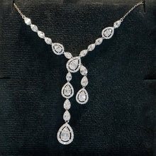 Load image into Gallery viewer, LUOWEND 18K White Gold Real Natural Diamond Necklace for Women
