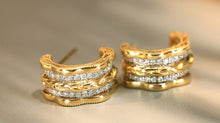 Load image into Gallery viewer, LUOWEND 18K Yellow Gold Nayiral Diamond Stud Earrings for Women
