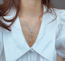 Load image into Gallery viewer, LUOWEND 18K White Gold Real Natural Diamond Necklace for Women
