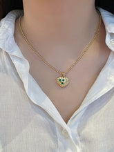 Load image into Gallery viewer, LUOWEND 18K Yellow Gold Natural Emerald Pendant for Women
