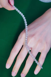 LUOWEND 18K White Gold Real Natural Diamond Bracelet for Women