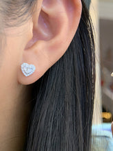 Load image into Gallery viewer, LUOWEND 18K White or Yellow Gold Natural Diamond Earrings for Women

