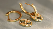 Load image into Gallery viewer, LUOWEND 18K Yellow Gold Natural Diamond Earrings for Women
