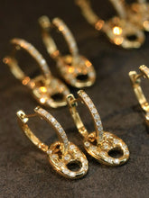 Load image into Gallery viewer, LUOWEND 18K Yellow Gold Natural Diamond Earrings for Women
