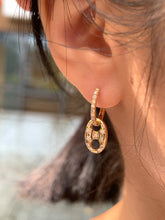 Load image into Gallery viewer, LUOWEND 18K Yellow Gold Natural Diamond Earrings for Women
