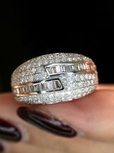 Load image into Gallery viewer, LUOWEND 18K White Gold Natural Diamond Ring for Women
