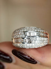 Load image into Gallery viewer, LUOWEND 18K White Gold Natural Diamond Ring for Women
