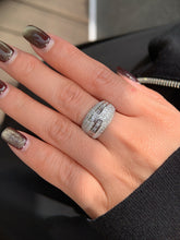 Load image into Gallery viewer, LUOWEND 18K White Gold Natural Diamond Ring for Women
