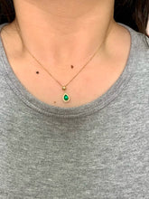 Load image into Gallery viewer, LUOWEND 18K Yellow Gold Natural Emerald Necklace for Women
