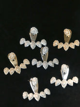 Load image into Gallery viewer, LUOWEND 18K White or Yellow Gold Natural Diamond Earrings for Women
