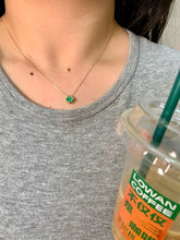 Load image into Gallery viewer, LUOWEND 18K Yellow Gold Natural Emerald Necklace for Women
