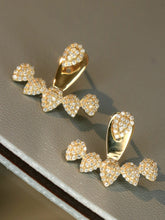 Load image into Gallery viewer, LUOWEND 18K White or Yellow Gold Natural Diamond Earrings for Women
