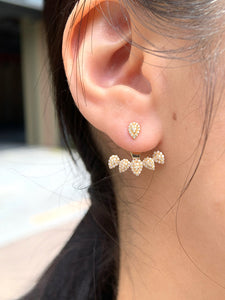 LUOWEND 18K White or Yellow Gold Natural Diamond Earrings for Women