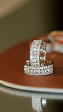 Load image into Gallery viewer, LUOWEND 18K White Gold Natural Diamond Earrings for Women
