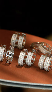 LUOWEND 18K White Gold Natural Diamond Earrings for Women