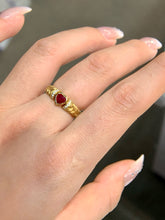 Load image into Gallery viewer, LUOWEND 18K Yellow Gold Natural Ruby Ring for Women
