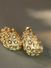 Load image into Gallery viewer, LUOWEND 18K White/Yellow Gold Natural Diamond Earrings for Women
